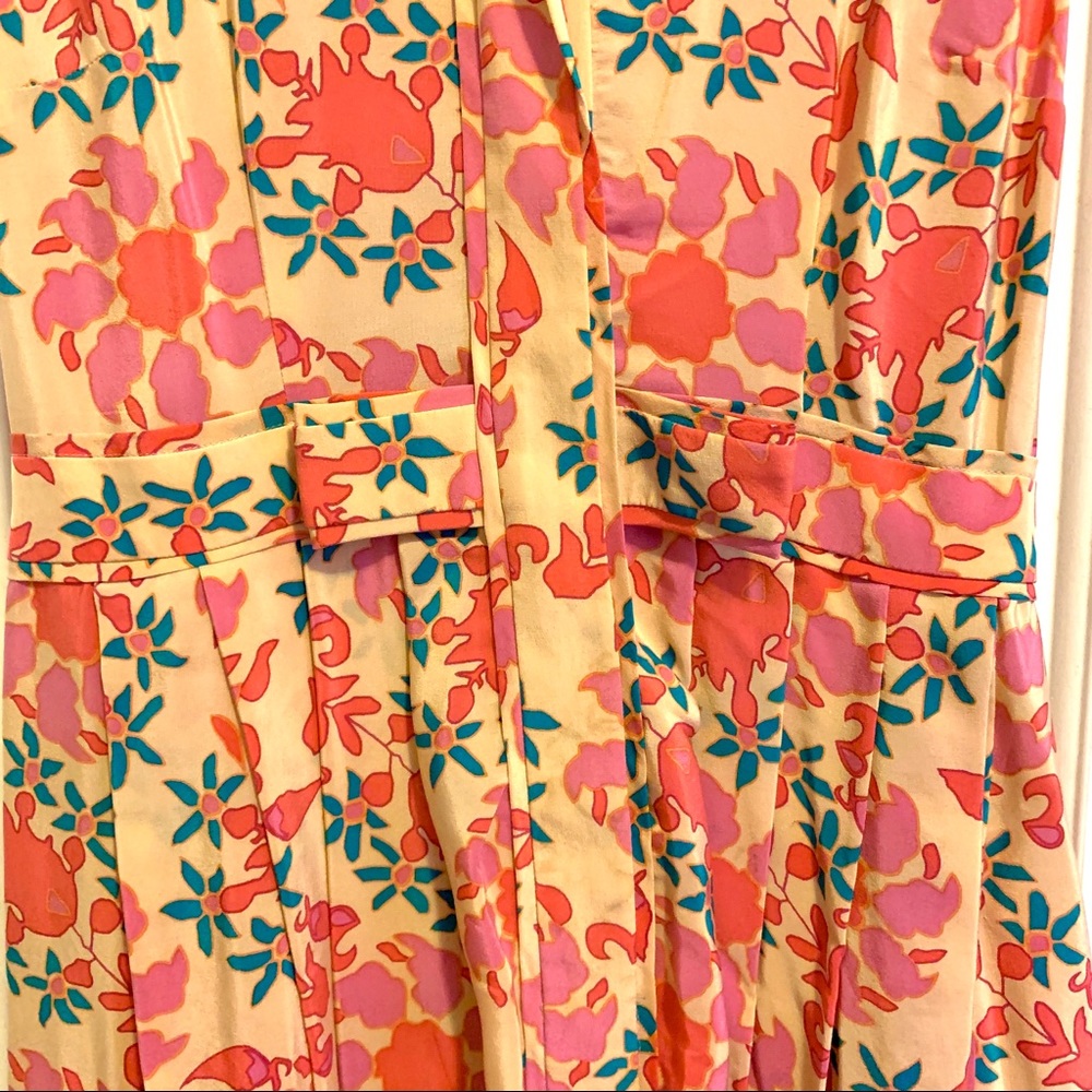 Pleated Silk Floral Dress - Picture 7 of 7